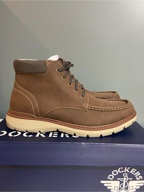 Dockers Rowan Flat Heel Lace Up Boots - Dark Tan - Men's 10